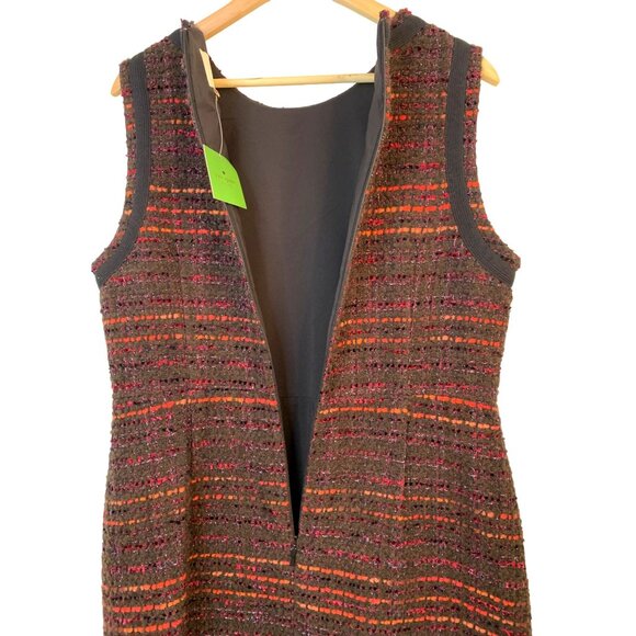 NWT Kate Spade NY So Foxy Metallic Tweed Sheath Dress Size 16 Fringe RY10400 $39 - Picture 5 of 9